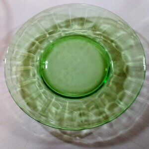 Green Uranium Depression Glass Side,Salad Plate Colonial Fluted Federal Glass Co